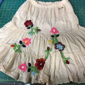 Joystick Embroidered Skirt Boho